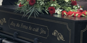 Personalized engraving on casket