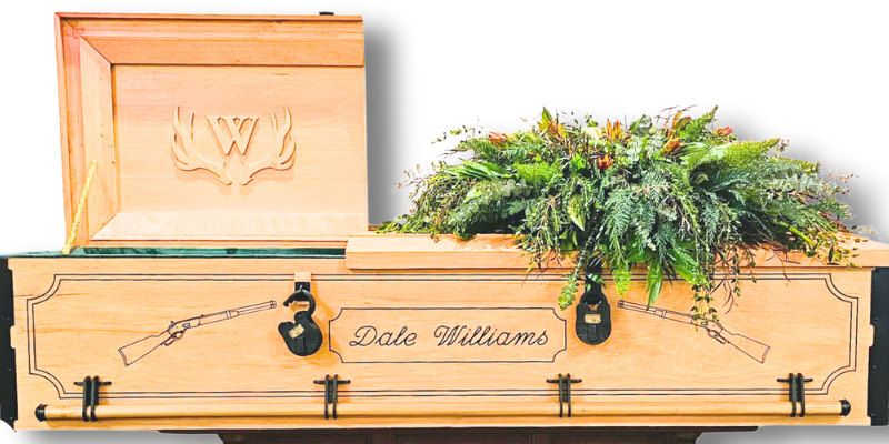 Highly customized oversized casket with 3d details