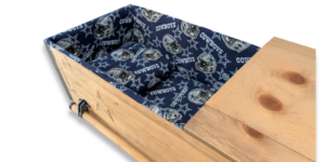 Personalized casket minky lining