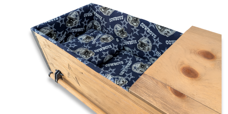 Personalized casket minky lining