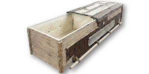 Custom Rustic Casket with Carpenter Wood