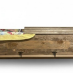 Custom Rustic Casket With Legacy Family Quilt